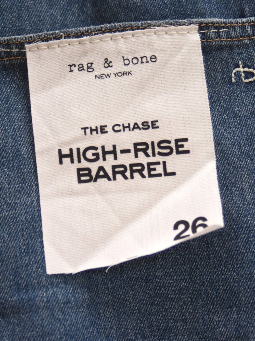 NWT Rag & Bone Chase High Rise Barrel Jeans Latrobe Blue Size 26 $268 Curved Leg - Picture 5 of 11